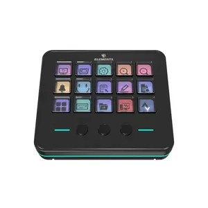 Seasonal Edition Stream Deck ELEMENTA Stream Dock 15-Key LCD Macro Pad with LGB Light, Customizable Buttons for OBS, Twitch Youtube Tiktok Live, Compatible with MacOS & Windows, Setup Essentials for Gamers, Streamers, Content Creators, Remote Workers