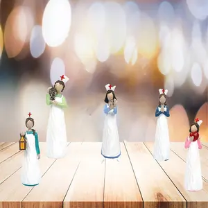 Nurse Statue Decoration, 1 Count Vintage Resin Nurse Ornament, Home Decor for Living Room Bedroom Garden, Gift for Nurse Week