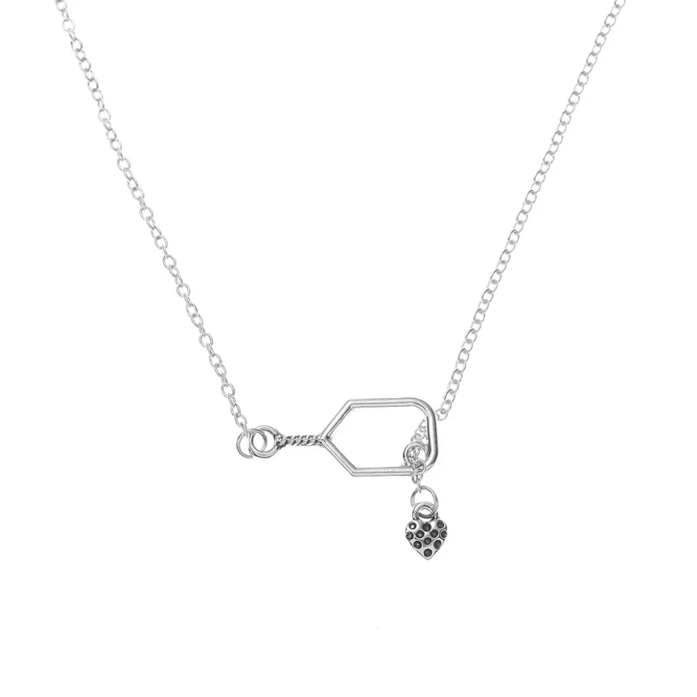 Lob and Love Lariat Pickleball Necklace, Pickleball Jewelry for Women, Girls