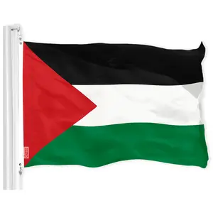 G128 Palestine Palestinian Flag | 3x5 feet | Printed 150D, Indoor/Outdoor, Vibrant Colors, Brass Grommets, Quality Polyester, Much Thicker More Durable Than 100D 75D Polyester