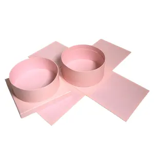 Double Layer Surprise Flower/Gift Box with Round Shape Insert, 8.6"x 8.6"x 7.8", Various Colors | W729