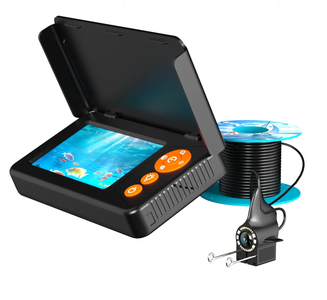 1080P HD Underwater Fishing Camera Fish Finder with 4.3" LCD Screen, Wide-Angle Lens, 5000mAh Rechargeable USB Battery, 590.55 Inch Cable, Portable Underwater Viewer for Ice Fishing, Boat, Kayak, Lake & Sea, Fishing Gear Gift for Men, Dad, Husband