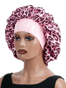 Fashionable Zodiac Leopard Print Satin Sleep Cap for Women, Comfortable and Protective, Ideal for Curly Hair