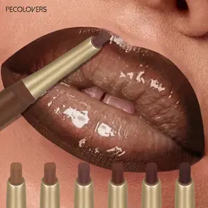6pcs/set Waterproof Cosmetic Lip Liner Kit Lipstick Lip Liner Pen Nude Color Long-Lasting Smooth Lip Liner Ideal Gift For Mother's Day Makeup Lipliner