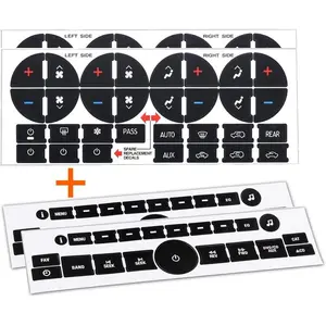 TraderPlus 4PCS Replacement AC Control Dash Button Stickers for SUV Truck