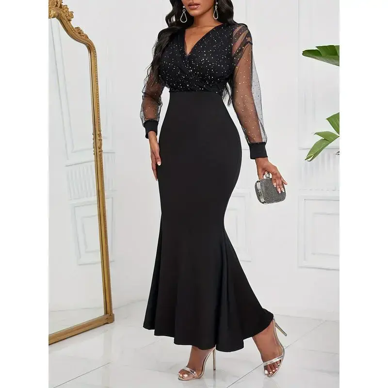 green emerald velvet dress Sexy Mermaid Black Girl Sequin Prom Dresses 22th Birthday Outfits With  Sleeves P428 main image 0