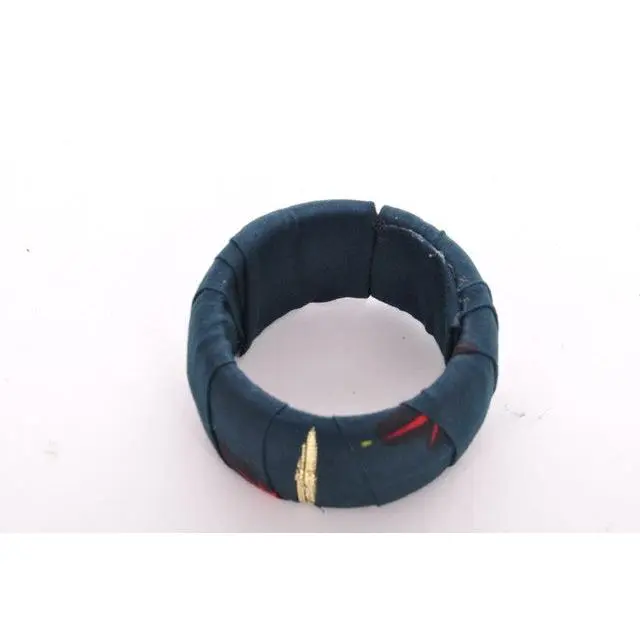 Green Red Yellow African Print Bangle-DPBG2689