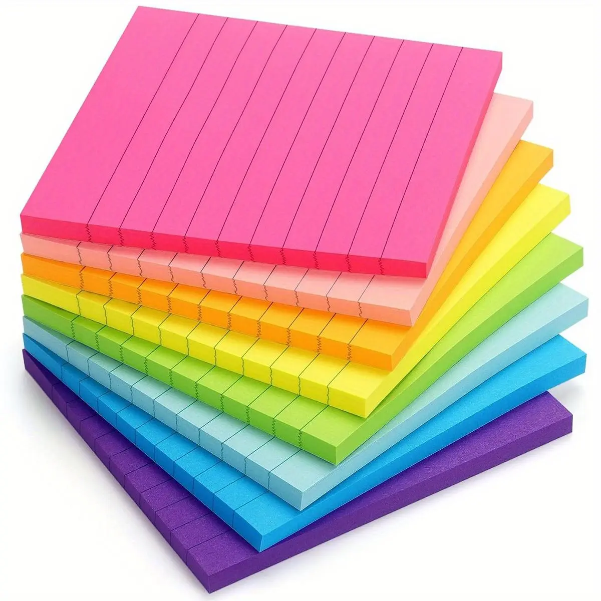 Colorful Sticky Note (8 Pads), Self Adhesive Memo Pad, Sticky Labels, Students Sticky Note Pad, Sticky Notes Set, Stationery Supplies for Home School Office