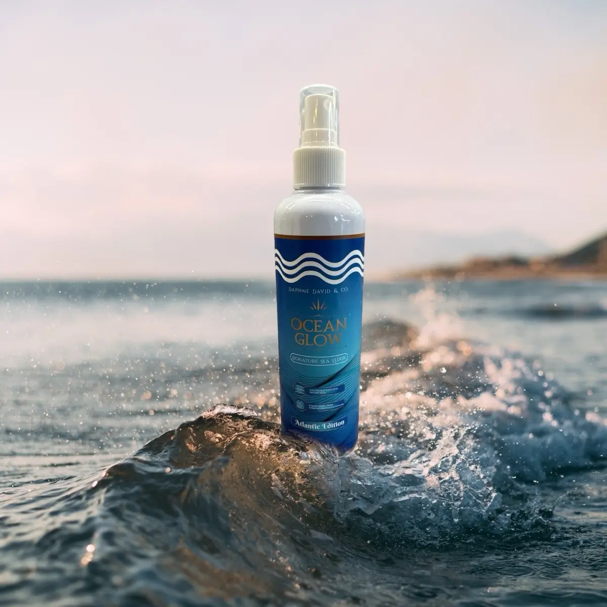 Ocean Glow Sea Salt Hair Spray: Organic, Fragrance-Free, Silicone-Free, Amino Acids, All-Natural Haircare, Texturizing, Volumizing, Sustainably Sourced, Paraben-Free, Ethical Hair Styling.