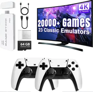 Mass Games Retro Game Console with  Built-in Games  Emulators 2 Wireless Controllers HD Output & 64GB SD Card Perfect for Kids & Adults - Portable Gaming System