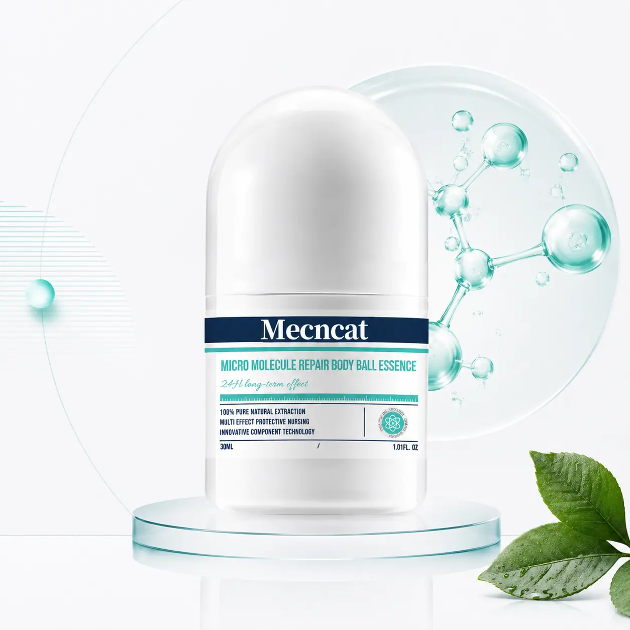 Mecncat Multi-effect Repair Care Roller Micro-molecular Essence with 2% Gold Concentration Salicylic Acid for  Skin Care