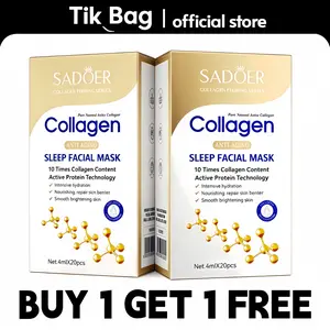 【BUY 1 GET 1 FREE】40PCS-10 Times Collagen Content Active Protein Technology Sleep Facial Mask for Skin Repair- Skincare
