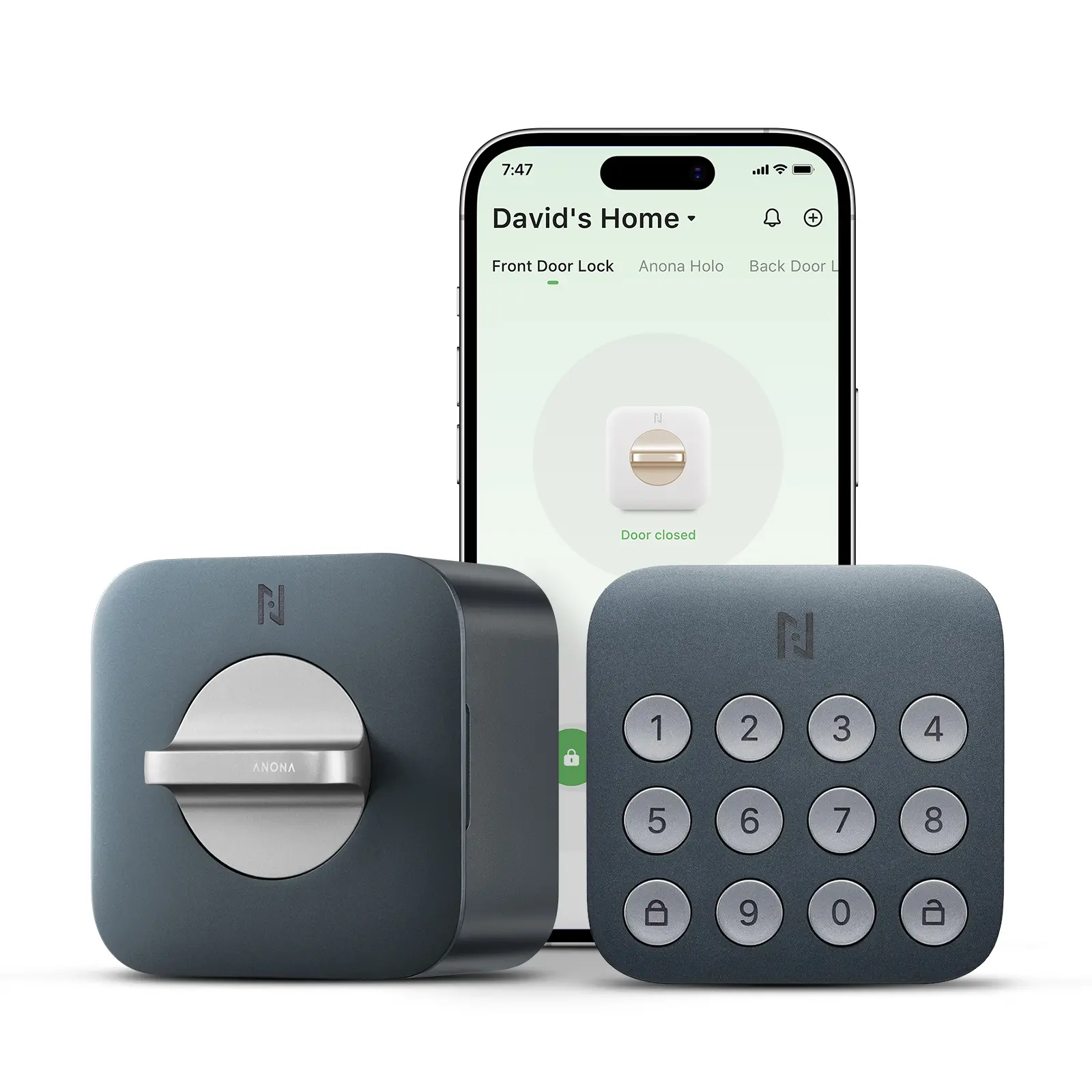 Anona Holo Wi-Fi Smart Door Security Lock with Keypad - Keyless Entry Deadbolt, App Remote Control, Auto-Lock, Anomaly Detection, Fits Most Single-Cylinder Deadbolts, Works with Alexa, Homekit, Works With Alexa And Homekit