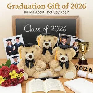 Tezituor 2026 Graduation  Baby Teddy Bear, 3 packs Plush Graduation Stuffed Animal with Cap & Tassel, 13'5 Small Graduation Gift for High School College Students, Commemorative Keepsake for Graduation Party, Photo Prop, For He Her Friends #Graduation gift