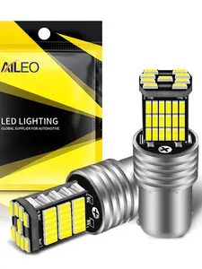 Aileo 2pcs 1156 BA15S P21W Car LED Reverse Light Bulb 45pcs 4014SMD 6000K White Canbus Auto Lamp Error Free Led Car Lights