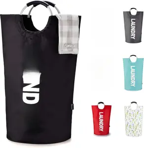 90L Laundry Basket (13 Colors), Waterproof Laundry Hamper, Laundry Bag with Padded Handles, Clothes Hamper Stands Up Well, Collapsible Laundry Basket Easy Storage