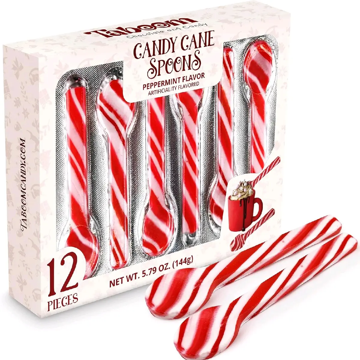 Peppermint Candy Cane Spoons for Christmas Eve Spoon drink for Hot Chocolate Bar Colorful Cutlery