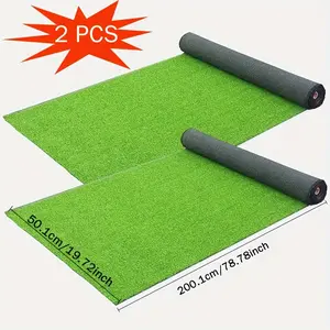 2 Rolls of Luxury Outdoor Artificial Turf - UV-Resistant Plastic Artificial Grass Mat Suitable for Indoor and Outdoor Use, Decoration for Yards, Gardens, Weddings, Playgrounds, Swimming Pools, etc. - Easy Installation Without Tools