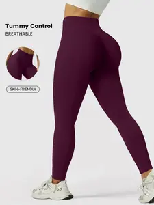 Women's Seamless High-Elasticity Sporty Yoga Leggings, Comfortable Stretch Fit Workout Leggings for Active Lifestyle and Gym, Breathable Athletic Bottoms