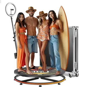 MWE 360 Photo Booth Machine for Parties with Extra Battery,Logo Customization,Software APP Remote Automatic 360 Spin Camera Booth