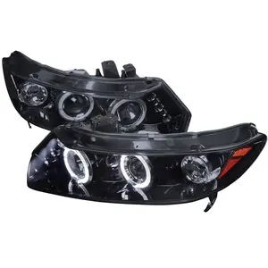 2006-2011 Civic Coupe Dual Halo Projector Headlights (Glossy Black Housing/Smoke Lens)