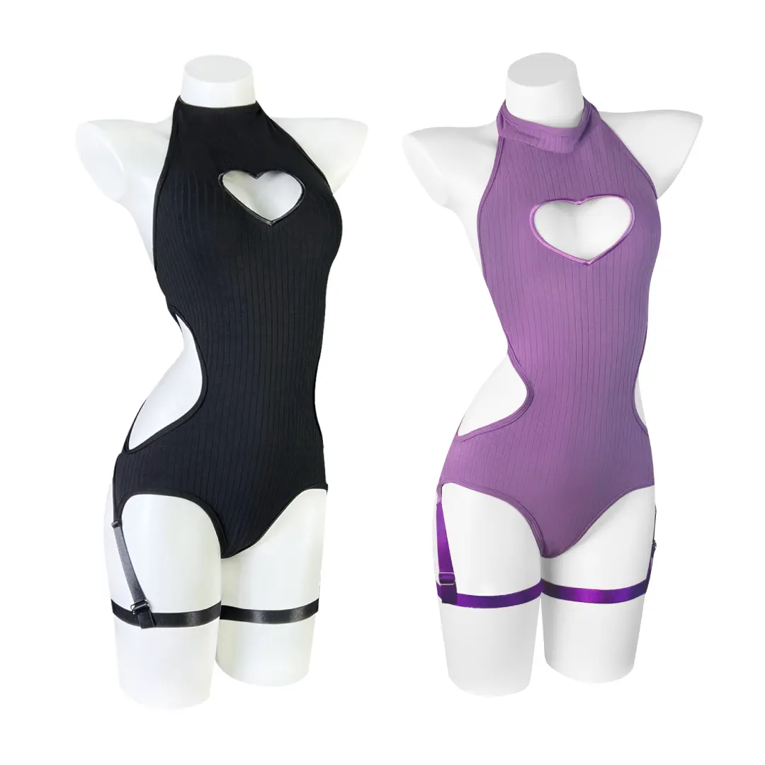 KORURACLUB Women's 2-Piece Set with Backless Bodysuit for Women and Fitted Heart Cutout Corset Top, Versatile Style, Elegance, Glamour Lingerie Set, Two Piece Set