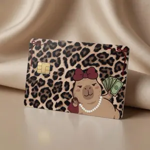 Capybara Leopard DIY Art Stickers - Premium Waterproof Vinyl Aesthetic Card Skins, 3.37x2.125 in, Scratch-Resistant Laminated Finish, Durable Scrapbooking & Stamping Accessory