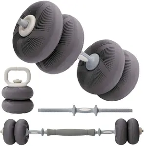 3-in-1 Adjustable Dumbbell Set, 20-40LB Dumbbells Barbell Kettlebell with Soft Plates,  Gym Weights Set for Strength