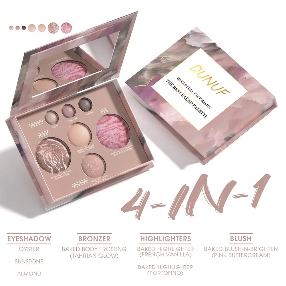 7 Color Contour Highlight Eyeshadow Blush Palette, Baked Face Palette, Cosmetic, Brighten Skin Tone, Define Contours, Beginner Friendly, Full Face Makeup Set