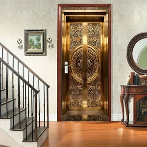 Luxury Door Wall Sticker, Decorative Stickers, Self-Adhesive Removable Easy to Apply Home Decor, Elegant Floral and Geometric Patterns, Modern Style for Living Room Bedroom Entrance