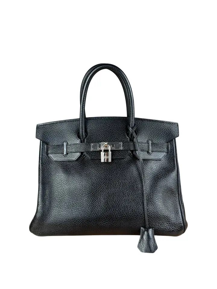 Pre-owned leather Shoulder Bags Hermes Birkin 30 Black Togo Handbag 2002