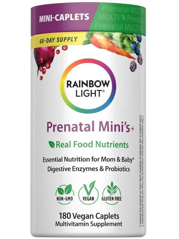 HOT 2026 !!! Rainbow Light Prenatal + Multivitamin for Women | 180 Vegan Caplets | Essential Nutrition for Mom & Baby | Real Food Nutrients, Digestive Enzymes, & Probiotics