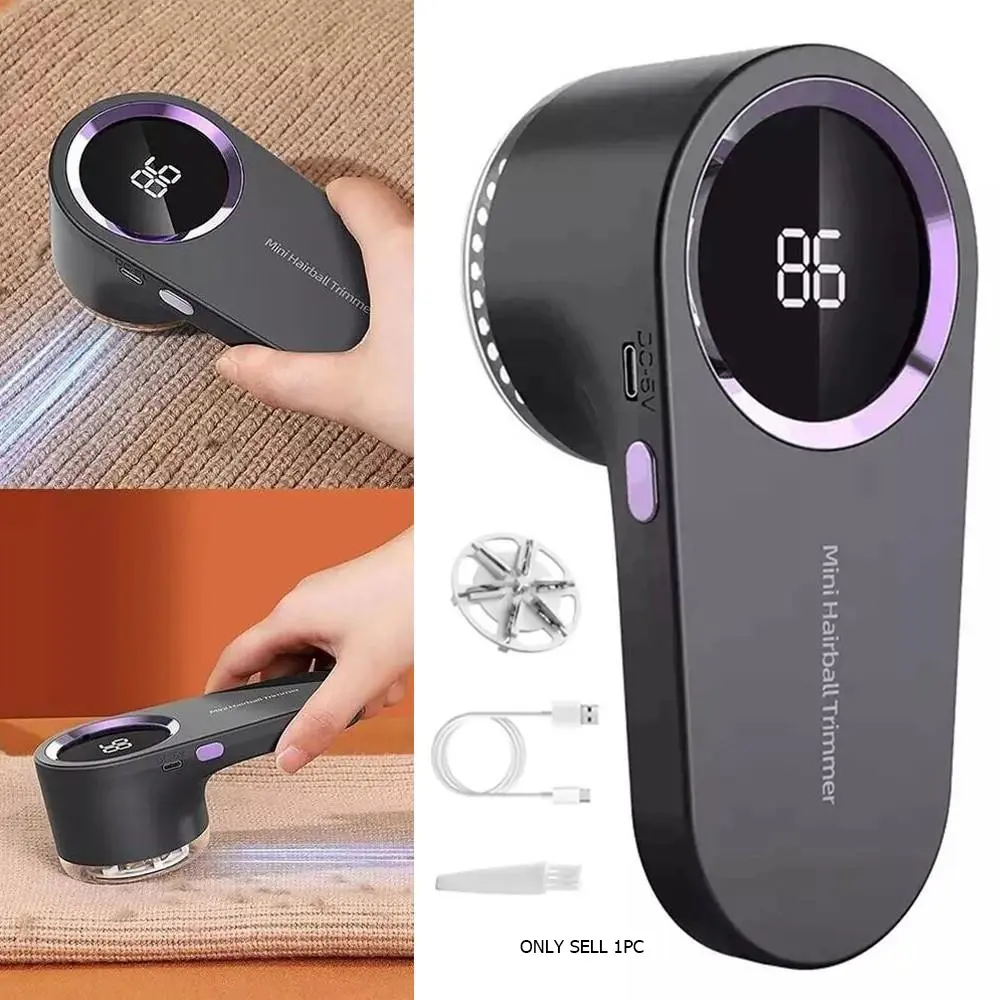 Electric Fabric Lint Remover, Portable Rechargeable Fabric Pill Shaver with LED Display, Suitable for Clothes, Furniture, Sweaters and Sofas, Efficiently Removes Lint, Fuzz, Threads and Pet Hair, Fur Removal Deshedding Tool
