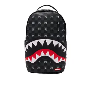 SPRAYGROUND GRAY PEEKING CHARACTED CHECK BACKPACK