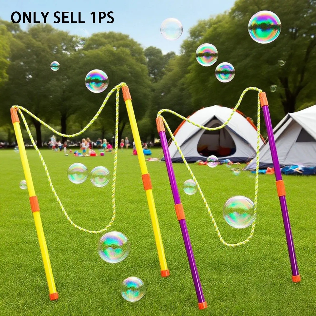 Children Giant Bubble Wand, Dual Rod Pull Rope Large Bubbles Toy, Outdoor Parent-Child Interactive Bubble Blower, Suitable for Boys Girls, Gift, Party Favors, Birthday Party Favors, Party Favor Gifts