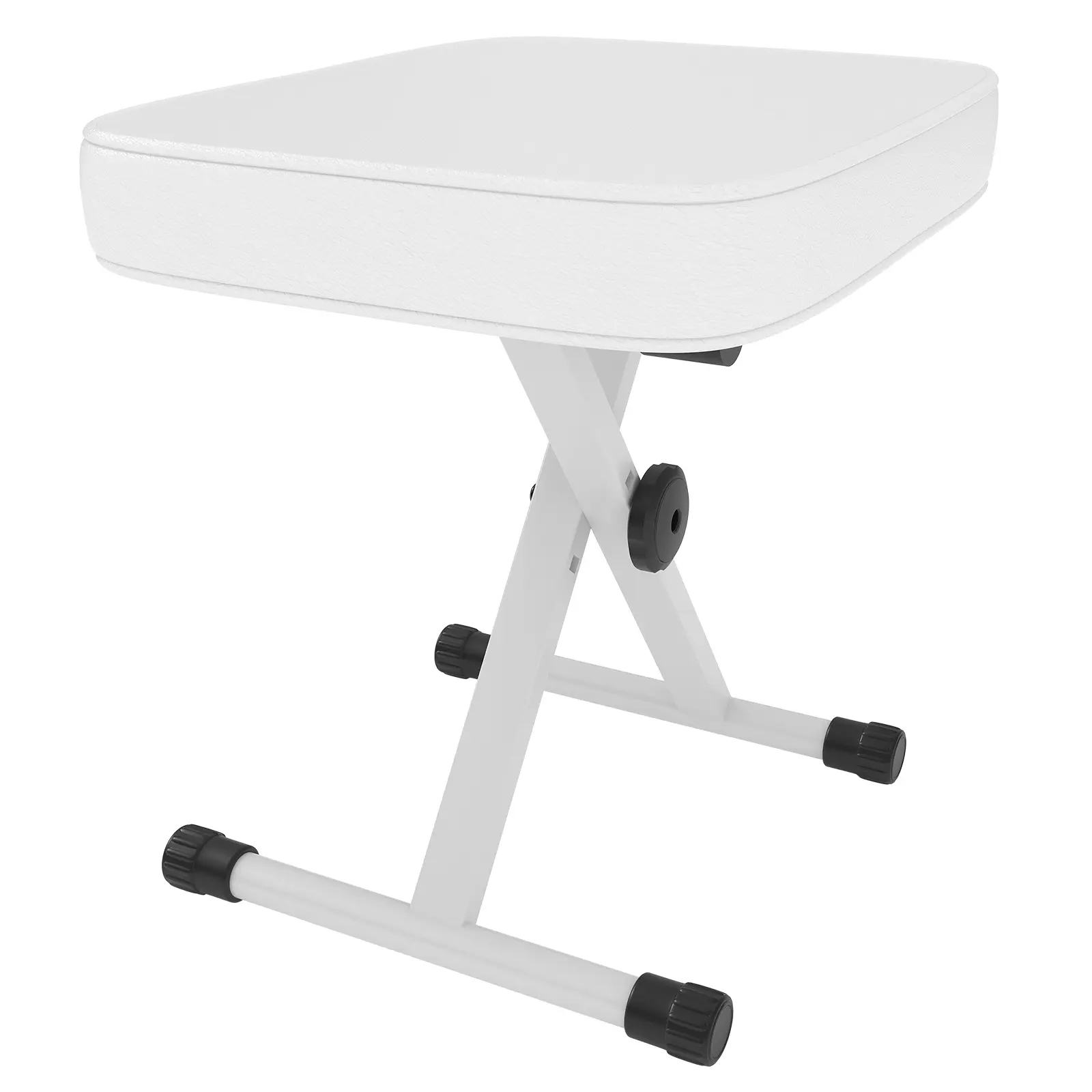 Adjustable Height Padded Seat Piano Stool with Rubber ft, Music Accessory for Bedroom, Living Room Decor