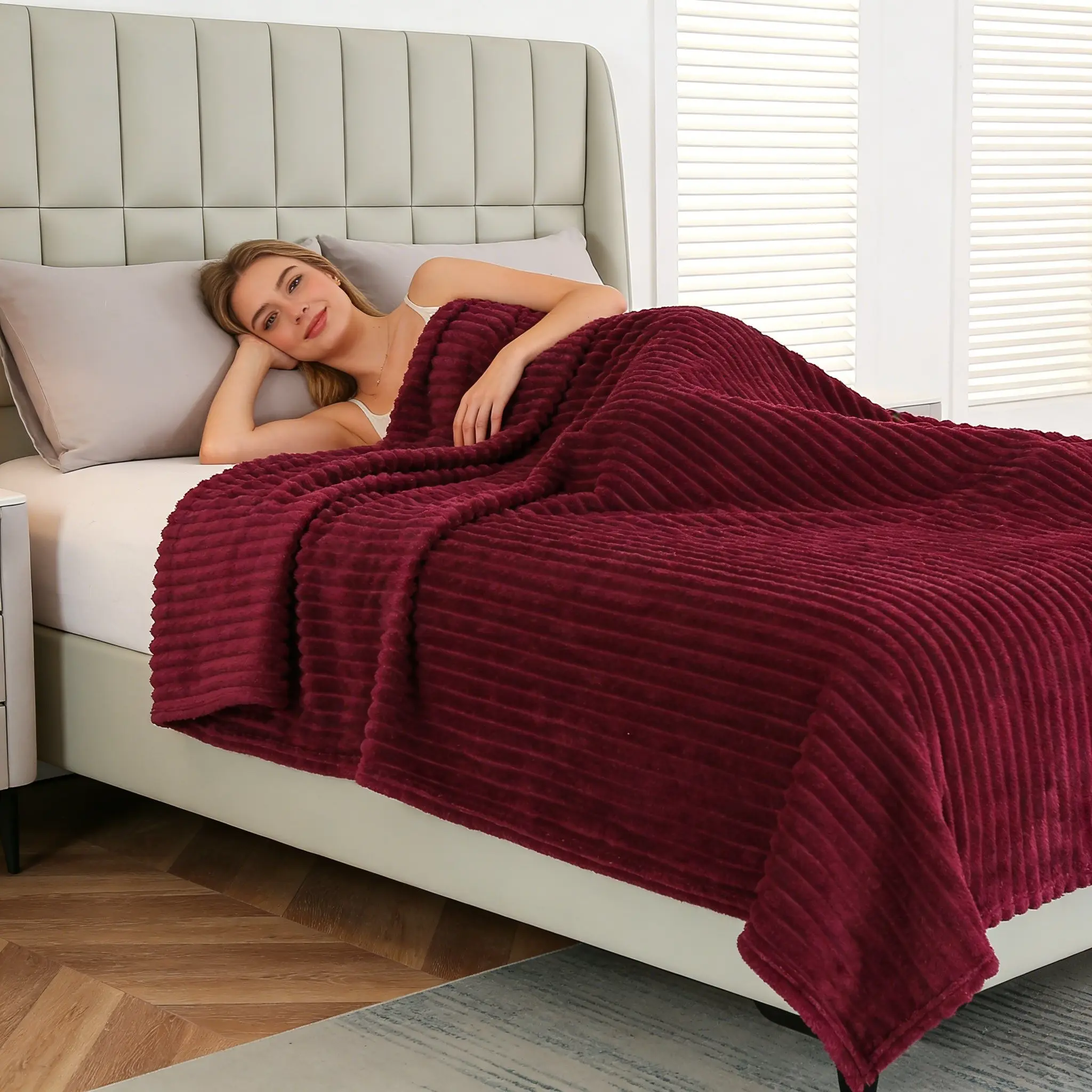 Seasonal Striped Flannel Blanket, Soft Plush Multi-Color Options (//////blue//), Ideal for Bed/sofa/nap/living Room Decor, Soft Cozy Blanket, Comfy Blankets, Soft Blankets, Cozy Warm Blanket, Decorative Blanket