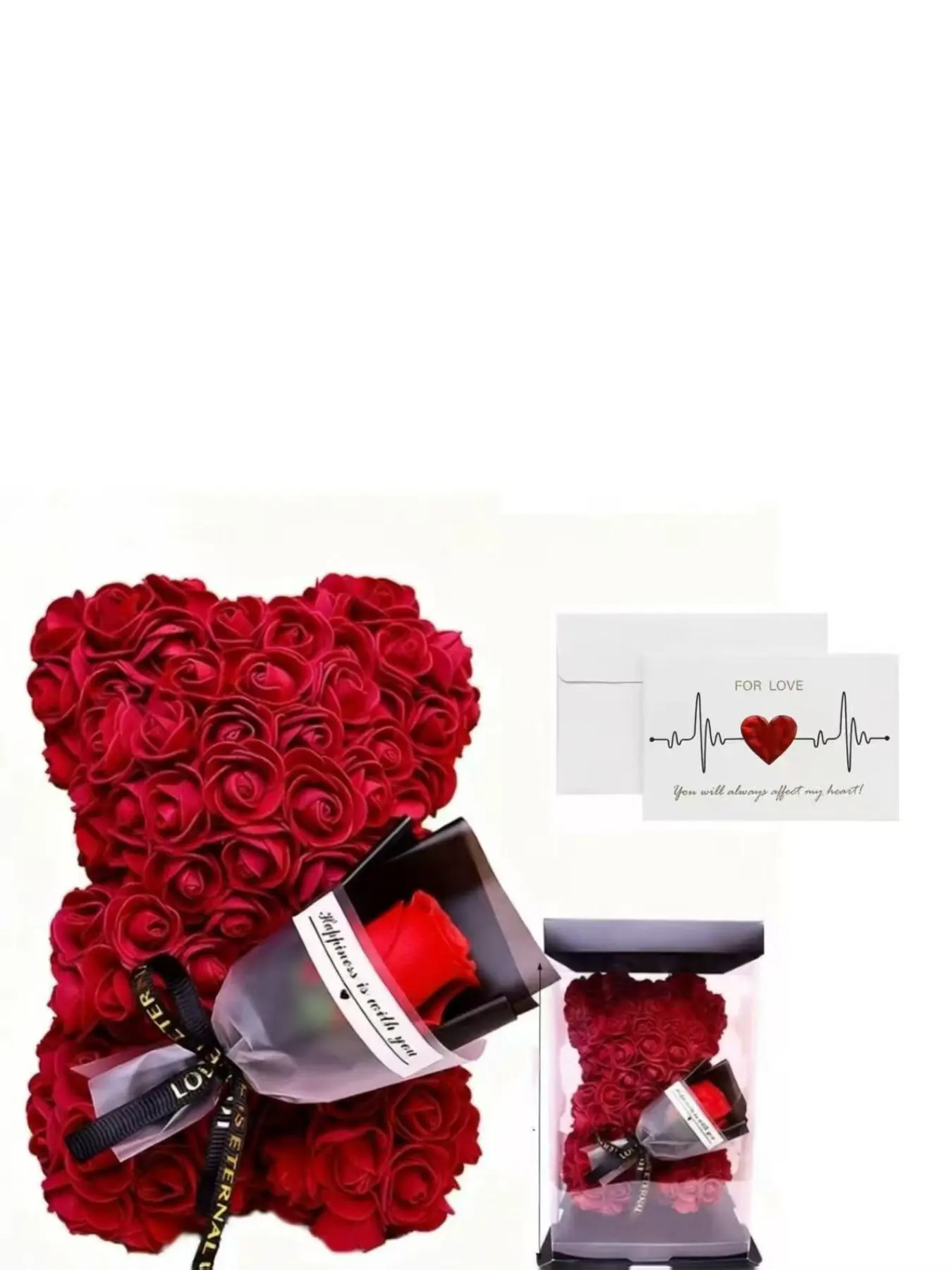 Handmade Rose Flower Bear Gift Box, Perfect for Mother's Day, Valentine's Day, Anniversary, Gifts for Mom, Girlfriend, Friends
