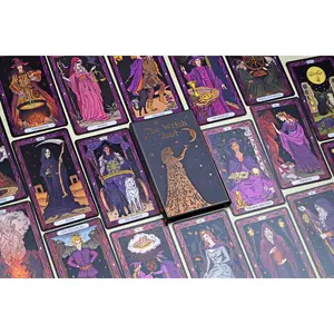 CoraCreaCrafts Witch Tarot Deck - Original Artwork with Unique Design and Rich Themes