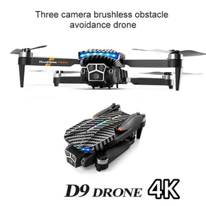 4K Brushless Drone with Triple Cameras | Brushless motors, triple cameras with full coverage, gradient color lighting design, 360° intelligent obstacle avoidance plus light-flow positioning—brushless, wind-resistant stable flight; essential for outdoor tr