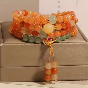 [Natural Stone Ethnic Bracelet] Natural Stone+Enamel Craft Ethnic Multi-Ring Bracelet - Daily Wear, Suitable As A Gift