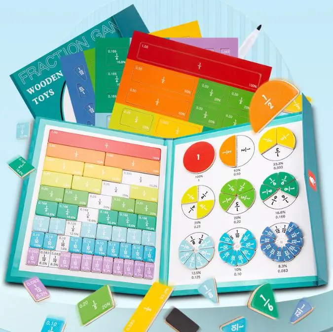 2026 Upgraded 5mm EVA Foam Laminated Magnetic Fractions Demonstration Book - Math Visual Learning Tool, ASTM & CPSIA Compliant Refrigerator Magnet, Classroom/Teaching Supplies for Homeschooling Parents, 3+ Years Old Home Supply Donation Gift