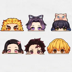 Anime Demon Slayer Peeker Stickers – Cute Chibi Car Decal  Tanjiro Nezuko Zenitsu Inosuke Shinobu Rengoku  Kawaii Anime Vinyl Sticker