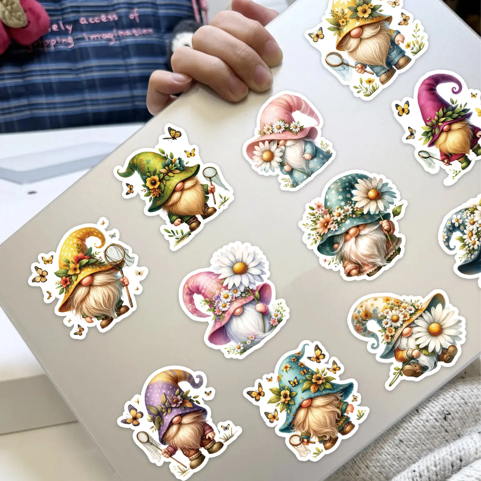 PRSTINCOL 52-Pcs Traditional Fairy Stickers - Die-Cut Colorful Adhesive Paper Decals, Floral Novelty Print Cute Stickers with Fairy Elves, Junk Journal Aesthetic Embellishment for Scrapbooking, DIY Crafts
