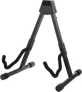 Adjustable Folding Guitar Stand  A-Frame Design, Fully Assembled | Portable Black Guitar Holder for School Music Programs, Concerts, Practice & Multiple Users