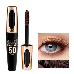 Brown Colored Waterproof Mascara - Long Lasting, Thick Eye Lash, 5D Silk Fiber, Smudge-Proof, Volumizing, Lengthening, Curling Color Mascara for Makeup, Party & Stage Use