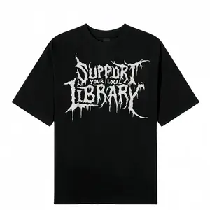 Death Gothic Print Support Your Local Library Style Lover T-Shirt Unisex Top