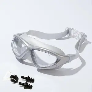 Swimming Goggles with Nose Clip & Earplugs, Anti-fog & Waterproof Swimming Goggles, Swimming Accessories for Training, Pool, Beach, Diving Swimming Goggles