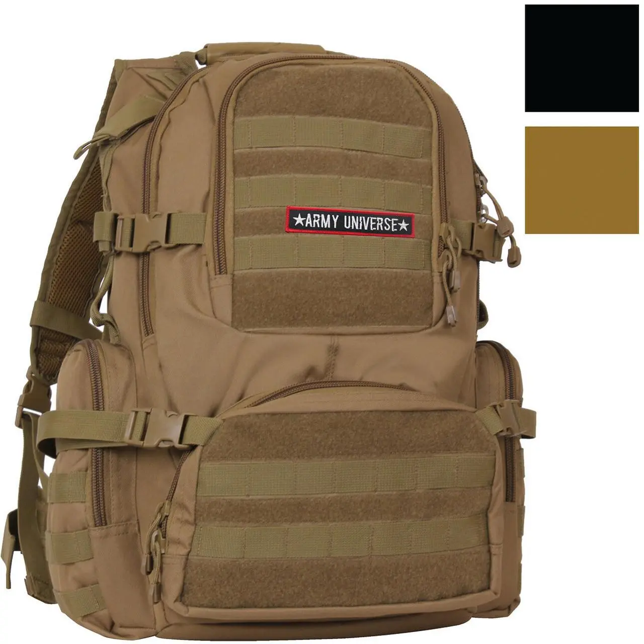 Large MOLLE Tactical Assault Backpack with Pockets, Black Patch Military Functional Knapsack, Black Patch Backpacks, Edc Gear, Everyday Carry, Synthetic