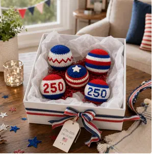 Patriotic 250 Crochet Hacky Sack, Handmade Footbag Ball, 4th of July Gift, Juggling Ball, Sensory Stress Toy, Red White Blue Footbag